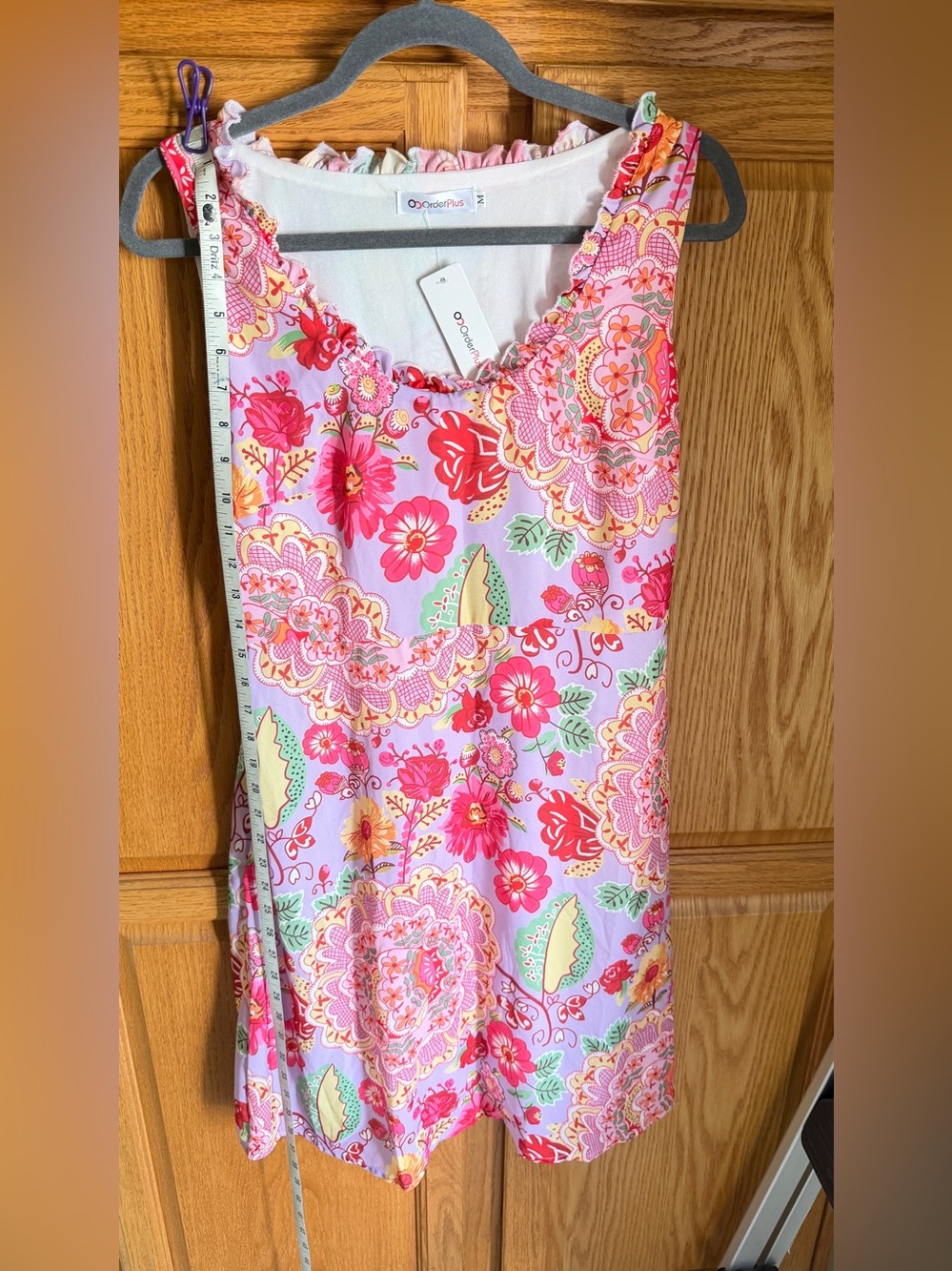 Cute! pastel floral paisley print sleeveless shift dress Medium. Brand OrderPlus